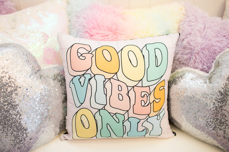 Good Vibes Only Classroom Pillow Cover Pastel