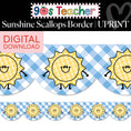 Load image into Gallery viewer, Printable Retro Sunshine Scallops Border | 90s Teacher