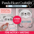 Load image into Gallery viewer, Printable February Panda Heart Craftivity