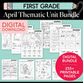Load image into Gallery viewer, Printable First Grade April Thematic Unit Bundle