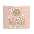 Load image into Gallery viewer, Smiles Speak Louder Than Words Tapestry | Cozy Classroom Makeover | Schoolgirl Style