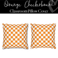 Load image into Gallery viewer, Orange Checkerboard Pillow Cover