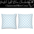 Load image into Gallery viewer, Pastel Light Blue Checkerboard Pillow Cover
