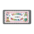 Load image into Gallery viewer, Teaching Is My Happy Place Black Gingham Desk Mat | 90s Teacher