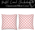 Load image into Gallery viewer, Pastel Coral Checkerboard Pillow Cover