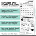 Load image into Gallery viewer, First Grade September Daily Science of Reading