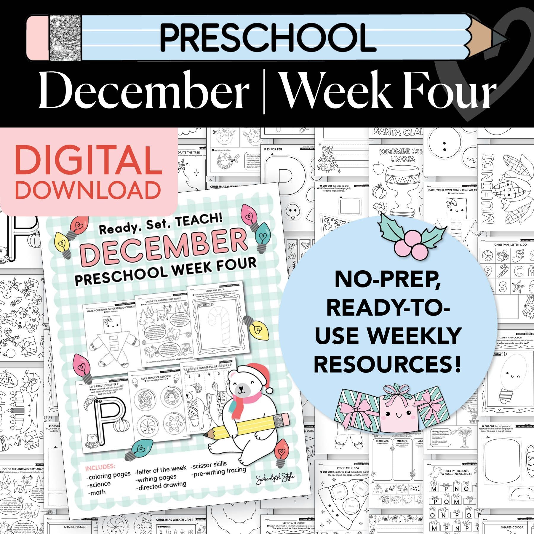 Printable Preschool December Week 4 Resources