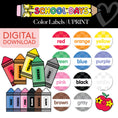 Load image into Gallery viewer, Printable Bright Rainbow Colors Labels | School Days