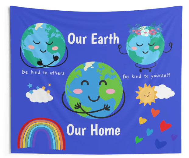 Earth is Our Home - Earth Day Tapestry 60" x 50"