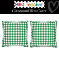 Load image into Gallery viewer, Green Gingham Classroom Pillow Cover | 90s Teacher