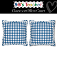 Load image into Gallery viewer, Blueberry Blue Gingham Classroom Pillow Cover | 90s Teacher