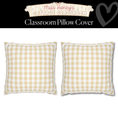 Load image into Gallery viewer, Soft Marigold Gingham Classroom Pillow Cover | Miss Honey