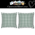 Load image into Gallery viewer, Vintage Chalkboard Gingham Classroom Pillow Cover | Storybook Circus