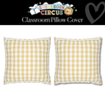 Load image into Gallery viewer, Buttered Popcorn Yellow Gingham Classroom Pillow Cover | Storybook Circus