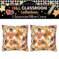 Load image into Gallery viewer, Happy Harvest Leaves & Acorns Orange Gingham Classroom Pillow Cover | 90s Teacher