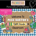 Load image into Gallery viewer, 90s Teacher Personalized Classroom Banner | Banner Bar