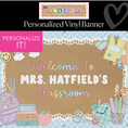 Load image into Gallery viewer, Pastel Pencil Dreams Personalized Classroom Banner | Banner Bar
