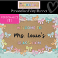Load image into Gallery viewer, Whimsy Pastel Bows Personalized Banner | Banner Bar