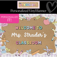 Load image into Gallery viewer, Pastel Lavender Gingham School Supplies Personalized Banner | Banner Bar
