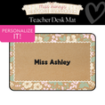Load image into Gallery viewer, Kraft Paper Floral Personalized Desk Mat | Miss Honey's Cottage Classroom