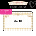 Load image into Gallery viewer, Bumblebee Floral Personalized Desk Mat | Miss Honey's Cottage Classroom