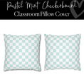 Load image into Gallery viewer, Pastel Mint Checkerboard Pillow Cover
