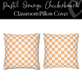 Load image into Gallery viewer, Pastel Orange Checkerboard Pillow Cover