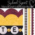 Load image into Gallery viewer, Maroon and Gold Border Bundle | Bulletin Board Borders | Schoolgirl Style