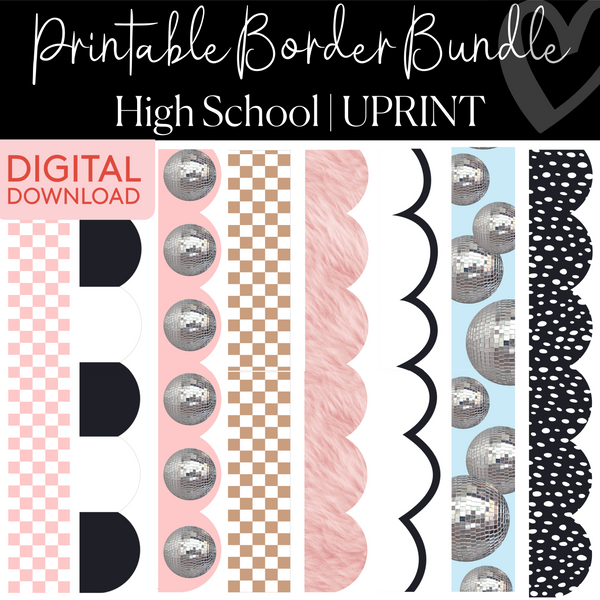Printable Border Bundle High School UPRINT Schoolgirl Style