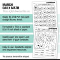 Load image into Gallery viewer, Printable First Grade March Daily Math