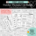 Load image into Gallery viewer, Printable First Grade October Thematic Unit Bundle