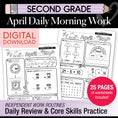 Load image into Gallery viewer, Printable Second Grade April Daily Morning Work