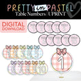 Load image into Gallery viewer, Printable Pastel Table Numbers | Pretty in Pastel