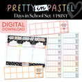 Load image into Gallery viewer, Printable Pastel Days in School Ten Frame Display | Pretty in Pastel