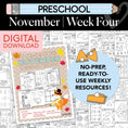 Load image into Gallery viewer, Printable Preschool November Week 4 Resources