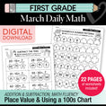 Load image into Gallery viewer, Printable First Grade March Daily Math
