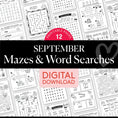 Load image into Gallery viewer, September Mazes and Word Searches