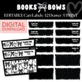 Load image into Gallery viewer, Black and White Editable Printable 12-Drawer Classroom Cart Labels