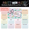 Load image into Gallery viewer, Printable Pastel Birthday Bulletin Board Set | Pretty in Pastel