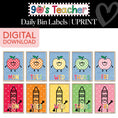 Load image into Gallery viewer, Printable Retro Daily Bin Labels | 90s Teacher