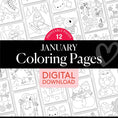 Load image into Gallery viewer, Free Printable January Coloring Pages Pack 2