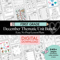 Load image into Gallery viewer, Printable First Grade December Thematic Unit Bundle