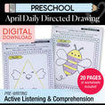Load image into Gallery viewer, Printable Preschool April Directed Drawing Worksheets