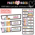 Load image into Gallery viewer, Printable Boho Pastel Editable 10-Drawer Classroom Cart Labels | Pastel Pages