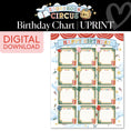 Load image into Gallery viewer, Printable Vintage Birthday Chart Poster | Storybook Circus