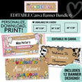 Load image into Gallery viewer, Personalized Editable Canva Kraft Style Banner Bundle 6