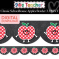 Load image into Gallery viewer, Printable Retro Schoolhouse Apples Border | 90s Teacher