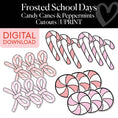 Load image into Gallery viewer, Printable Christmas Candy Canes and Peppermints Cutouts | Frosted School Days