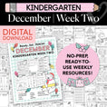 Load image into Gallery viewer, Printable Kindergarten December Week 2 Resources