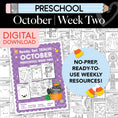 Load image into Gallery viewer, Printable Preschool October Week 2 Resources